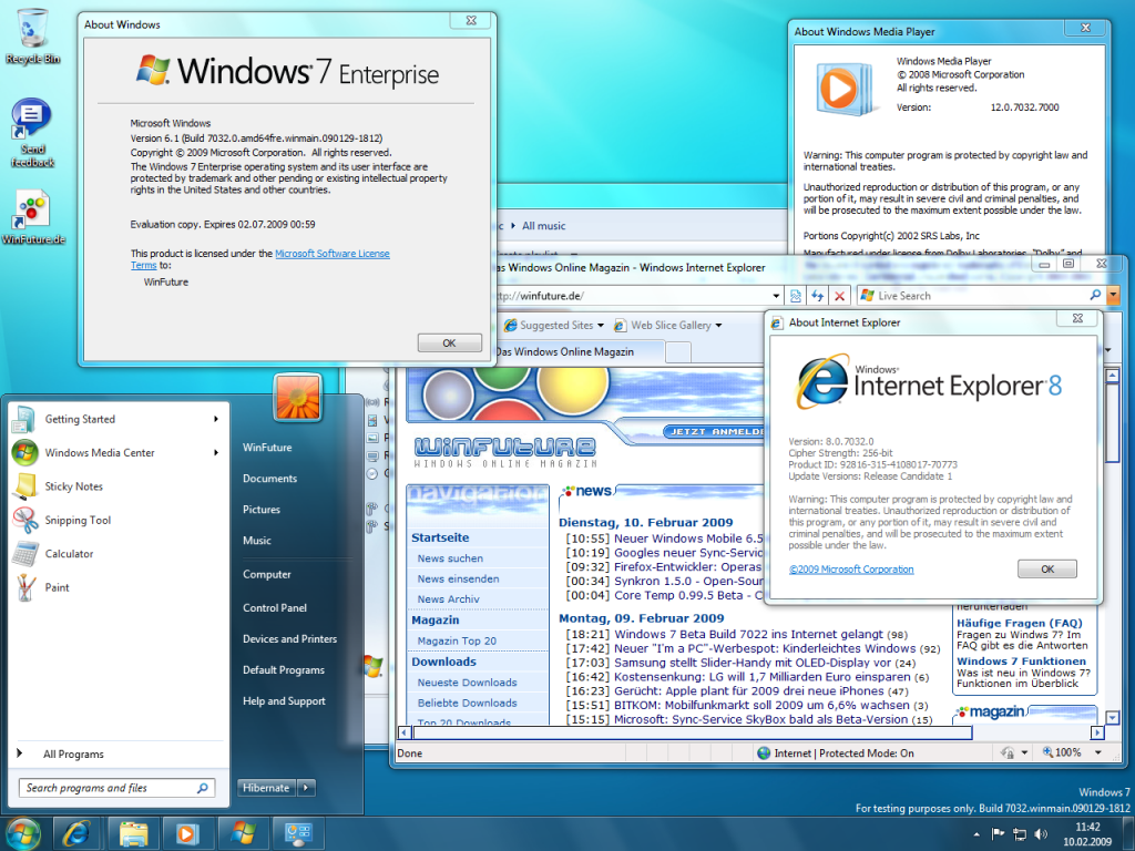 11 Windows 7 Build 7032 Screenshots